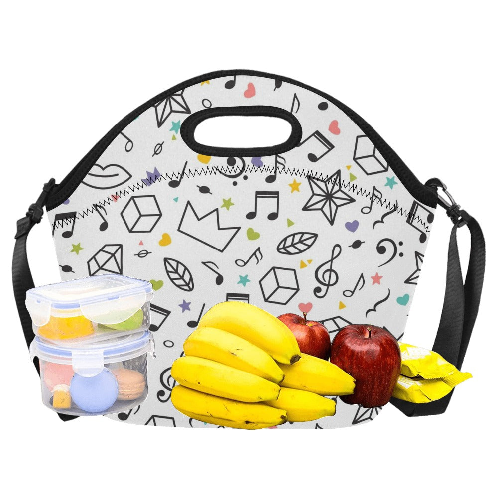 Music Time Neoprene Lunch Bag Neoprene Lunch Bag Music Printed Offshore