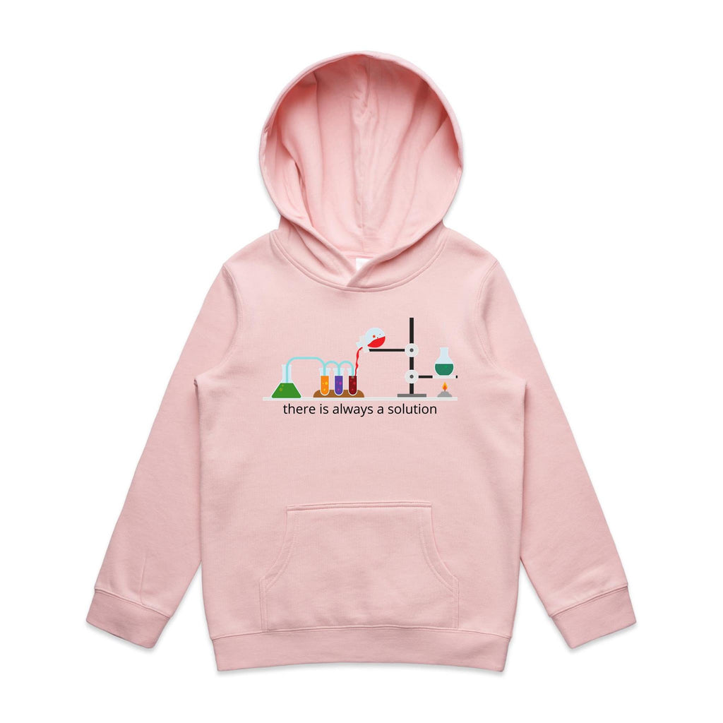 There Is Always A Solution, Science - Kids Hoodie Pink Kids Hoodie Printed In Australia