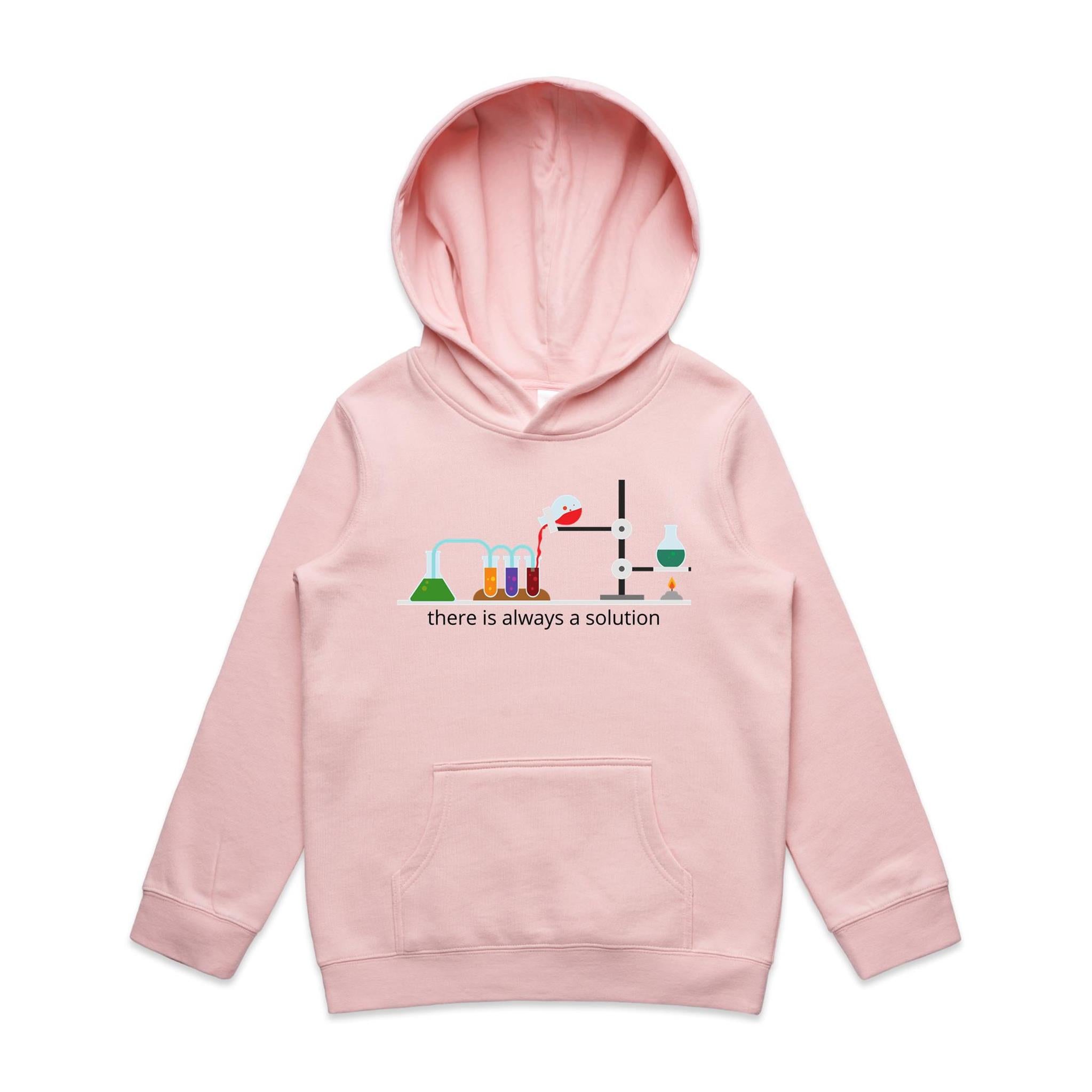 There Is Always A Solution, Science - Kids Hoodie Pink Kids Hoodie Printed In Australia