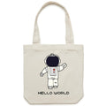Astronaut, Hello World Canvas Tote Bag Default Title Tote Bag Printed In Australia Space