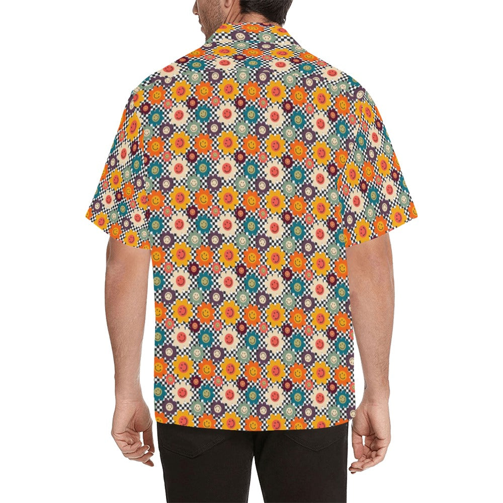 Happy Retro Flowers - Mens Hawaiian Shirt