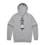 Life Begins After Coffee - Mens Hoodie Grey Marle Mens Hoodie Coffee Printed In Australia