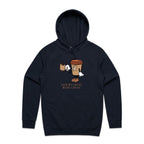 Even My Coffee Needs Coffee - Mens Hoodie Navy Mens Hoodie Coffee Printed In Australia