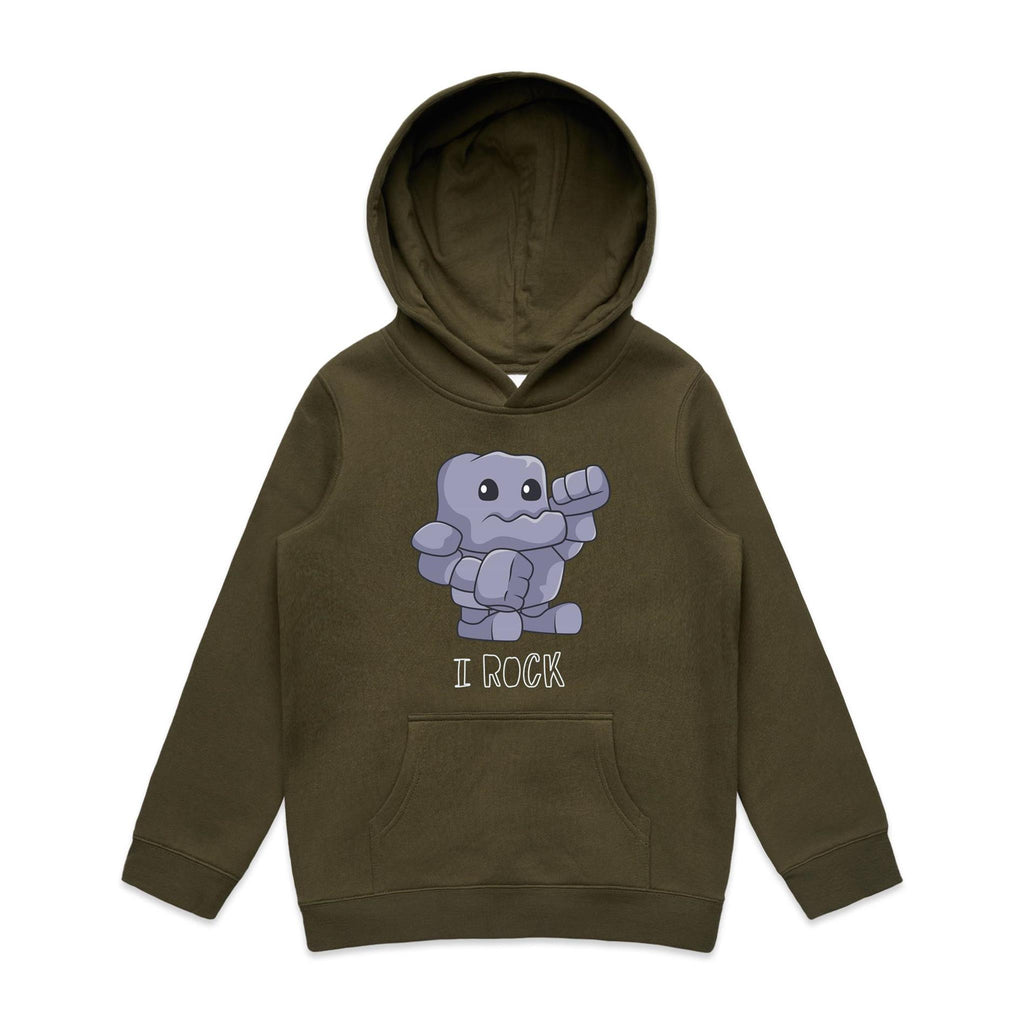 I Rock - Kids Hoodie Army Kids Hoodie Printed In Australia