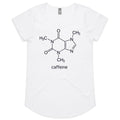 Caffeine Molecule - Womens Scoop Neck T-Shirt White Womens Scoop Neck T-shirt Coffee Printed In Australia Science
