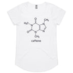 Caffeine Molecule - Womens Scoop Neck T-Shirt White Womens Scoop Neck T-shirt Coffee Printed In Australia Science