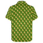 Rubber Ducks On Green Women's Collared Pocketless Short Sleeve Shirt