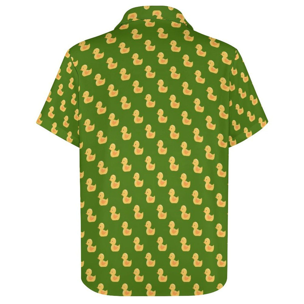Rubber Ducks On Green Women's Collared Pocketless Short Sleeve Shirt