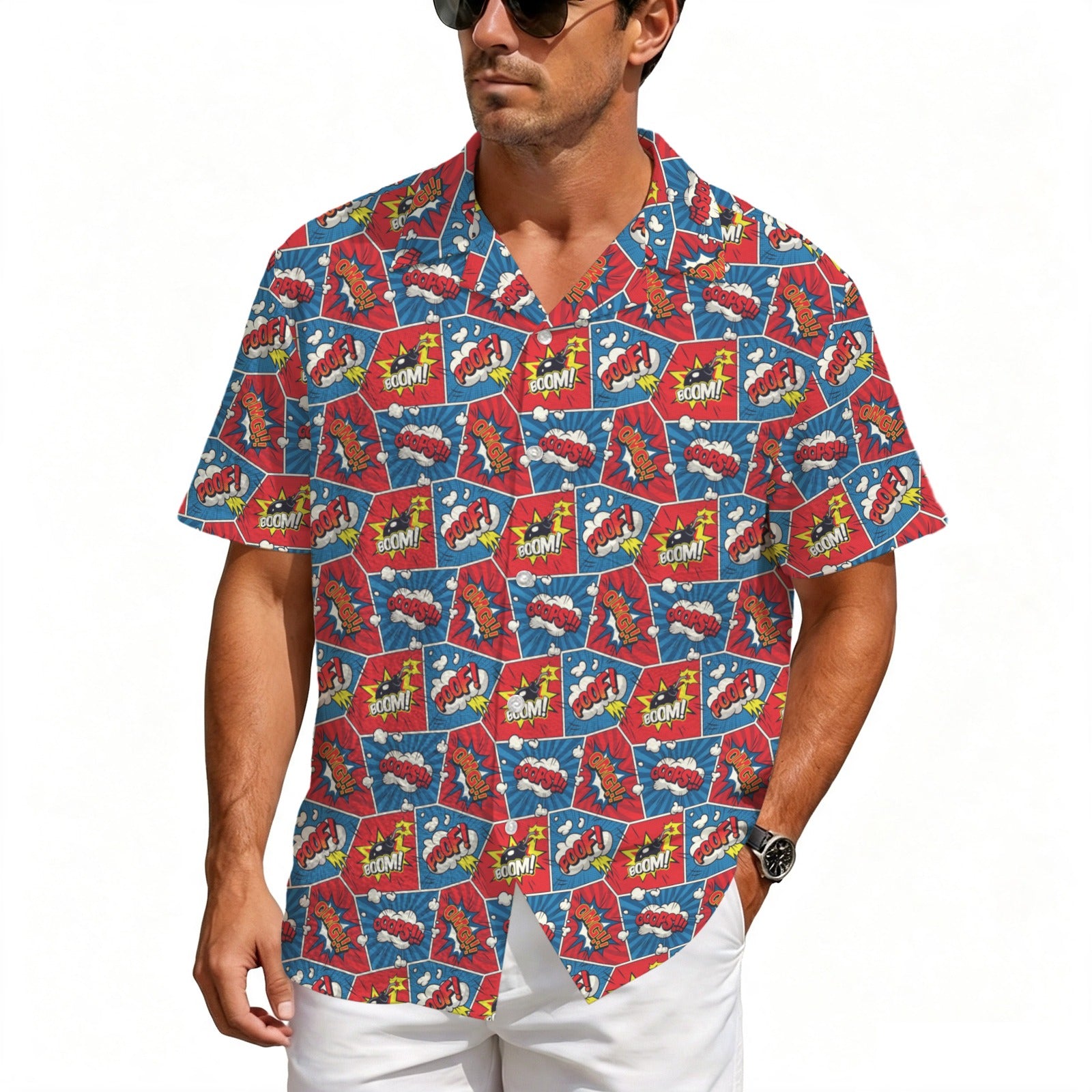 Comic Book Men's Crinkle Hawaiian Shirt