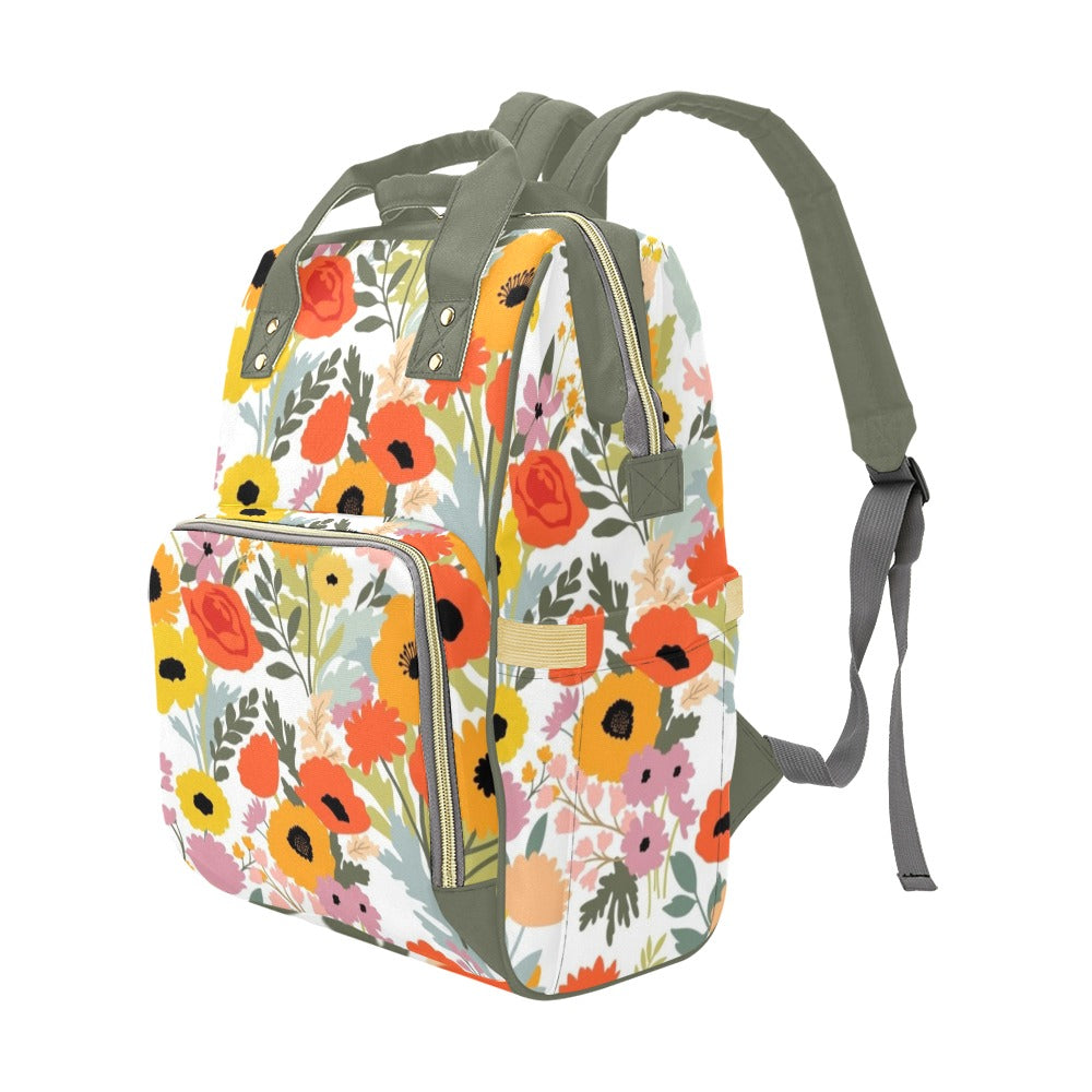 Fun Floral - Multi-Function Backpack, Nappy / Diaper Bag