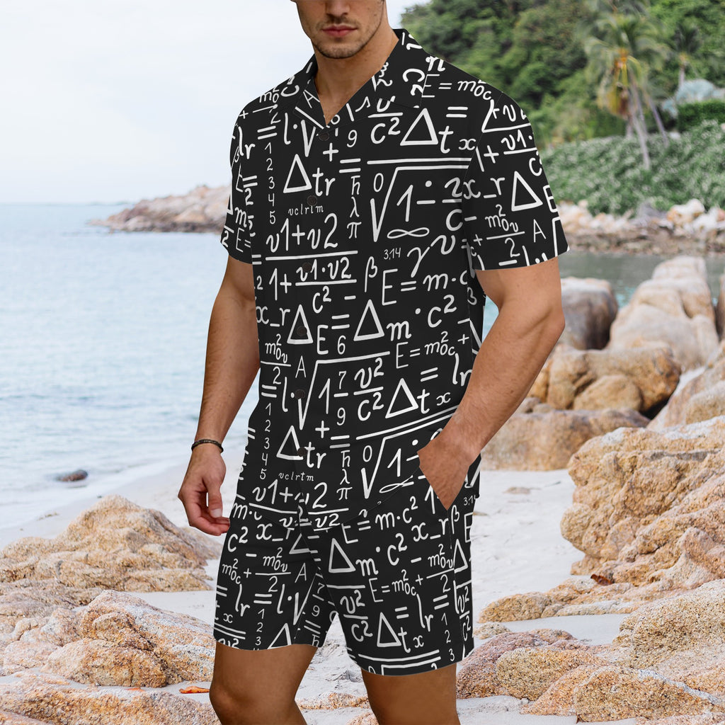 Mathematics Men's Hawaiian Shirt & Shorts Set Men's Hawaiian Shirt & Shorts Set Maths Printed Offshore