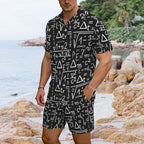 Mathematics Men's Hawaiian Shirt & Shorts Set Men's Hawaiian Shirt & Shorts Set Maths Printed Offshore