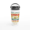 Personalised Drummer, In My Head I'm Drumming White 15oz Stainless Steel Travel Mug Default Title Personalised Travel Mug Globally Fulfilled Music