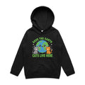 Save The Earth, Cats Live Here Kid's AS Colour Hoodie Black Kids Hoodie animal Environment Printed In Australia