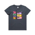 Meow, Colourful Cats Kid's AS Colour T-shirt Petrol blue Kids Youth T-shirt animal Printed In Australia