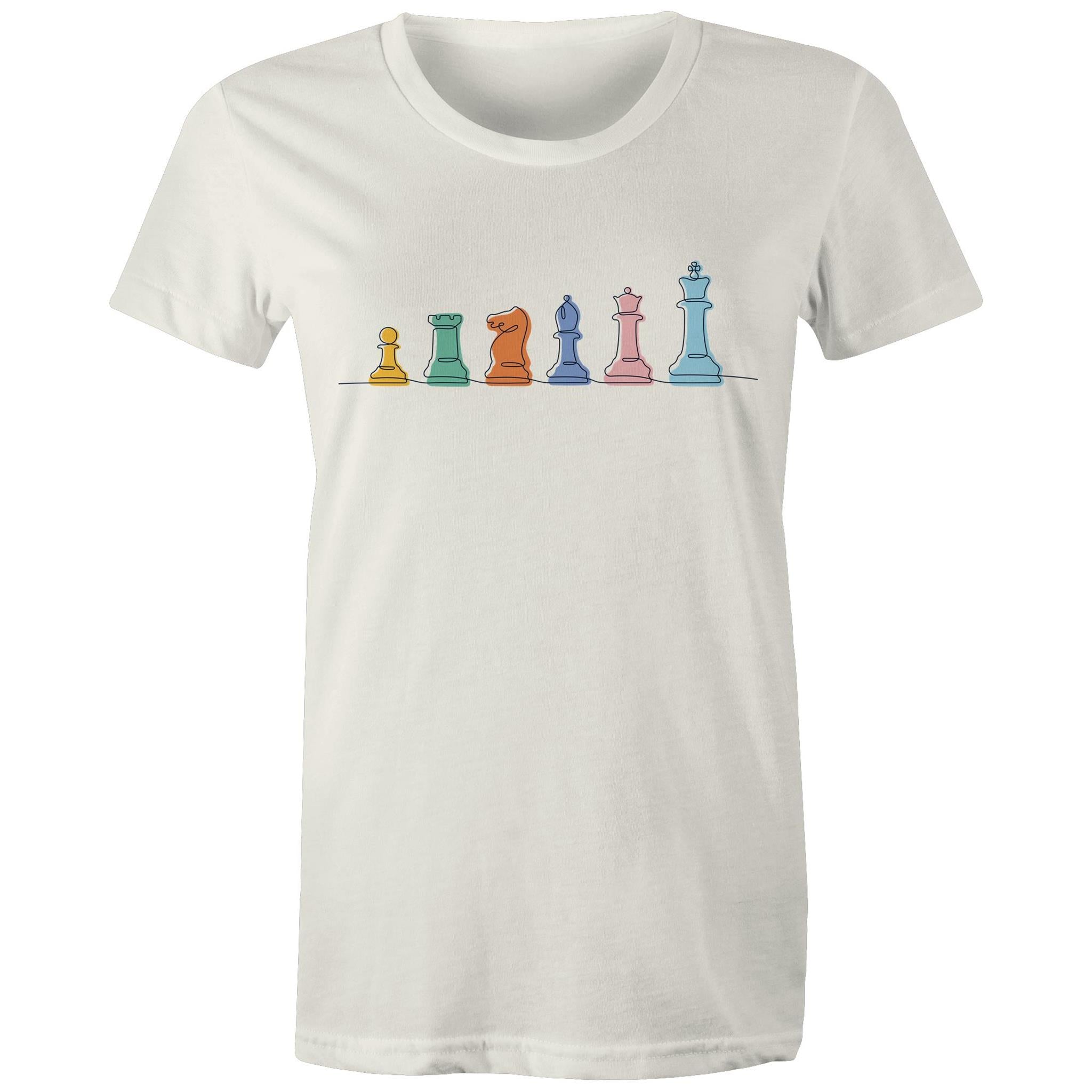 Chess - Womens T-shirt Natural Womens T-shirt Chess Games Printed In Australia
