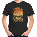 Chess, I Paused My Game To Be Here - Kids Youth T-Shirt Black Chess Games Printed In Australia