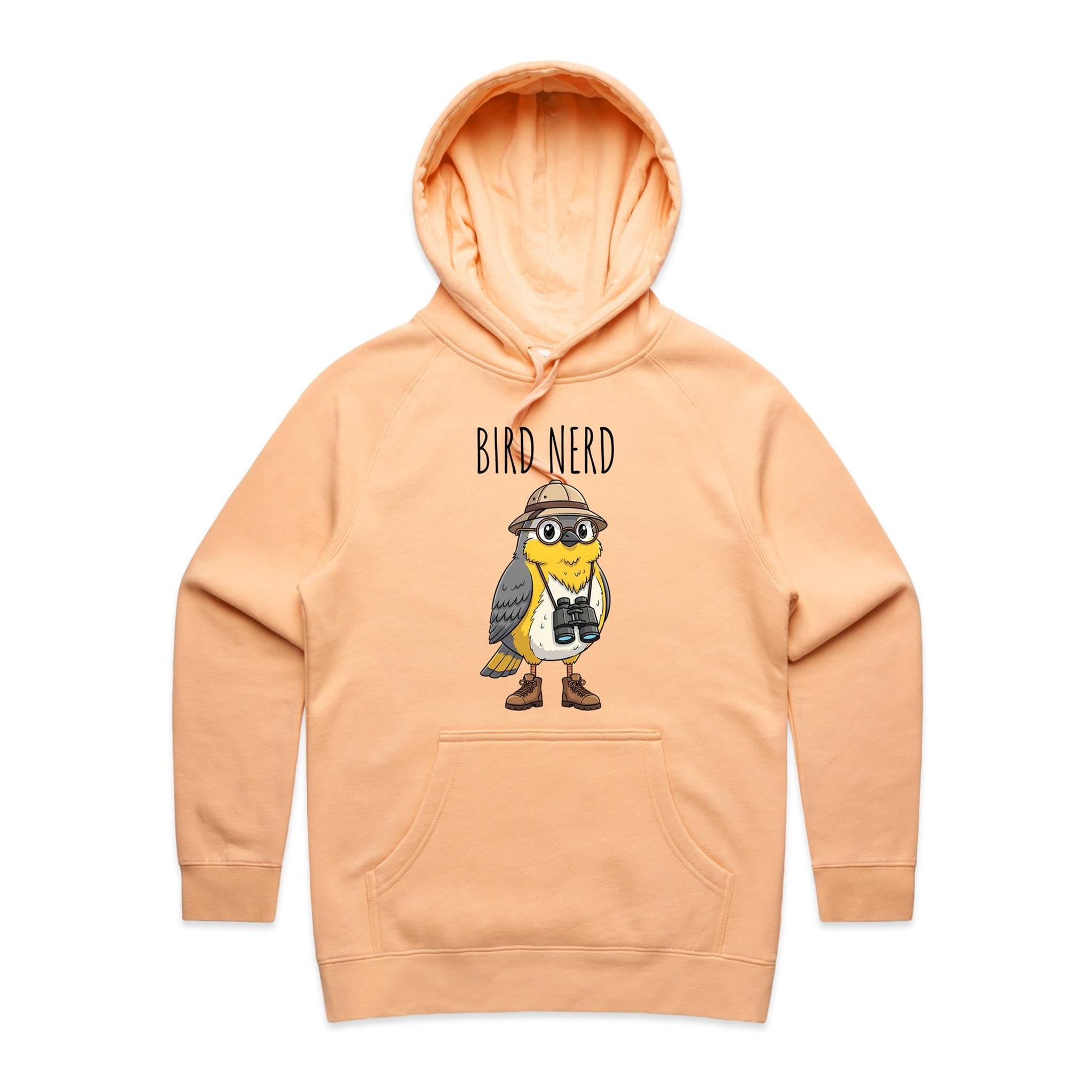 Bird Nerd 2 Women's AS Colour Hoodie Peach Womens Hoodie animal Birds Printed In Australia