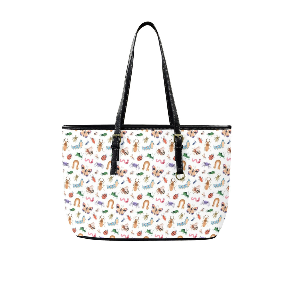 Cute Bugs PU Leather Tote Bag Large One Size Leather Tote Bag-Large animal Printed Offshore