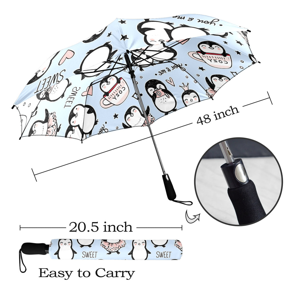 Penguin Love - Semi-Automatic Foldable Umbrella (Model U12) Semi-Automatic Foldable Umbrella (U12)