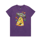 UFO Cat Abduction Women's AS Colour T-shirt Purple Womens T-shirt animal Printed In Australia Sci Fi