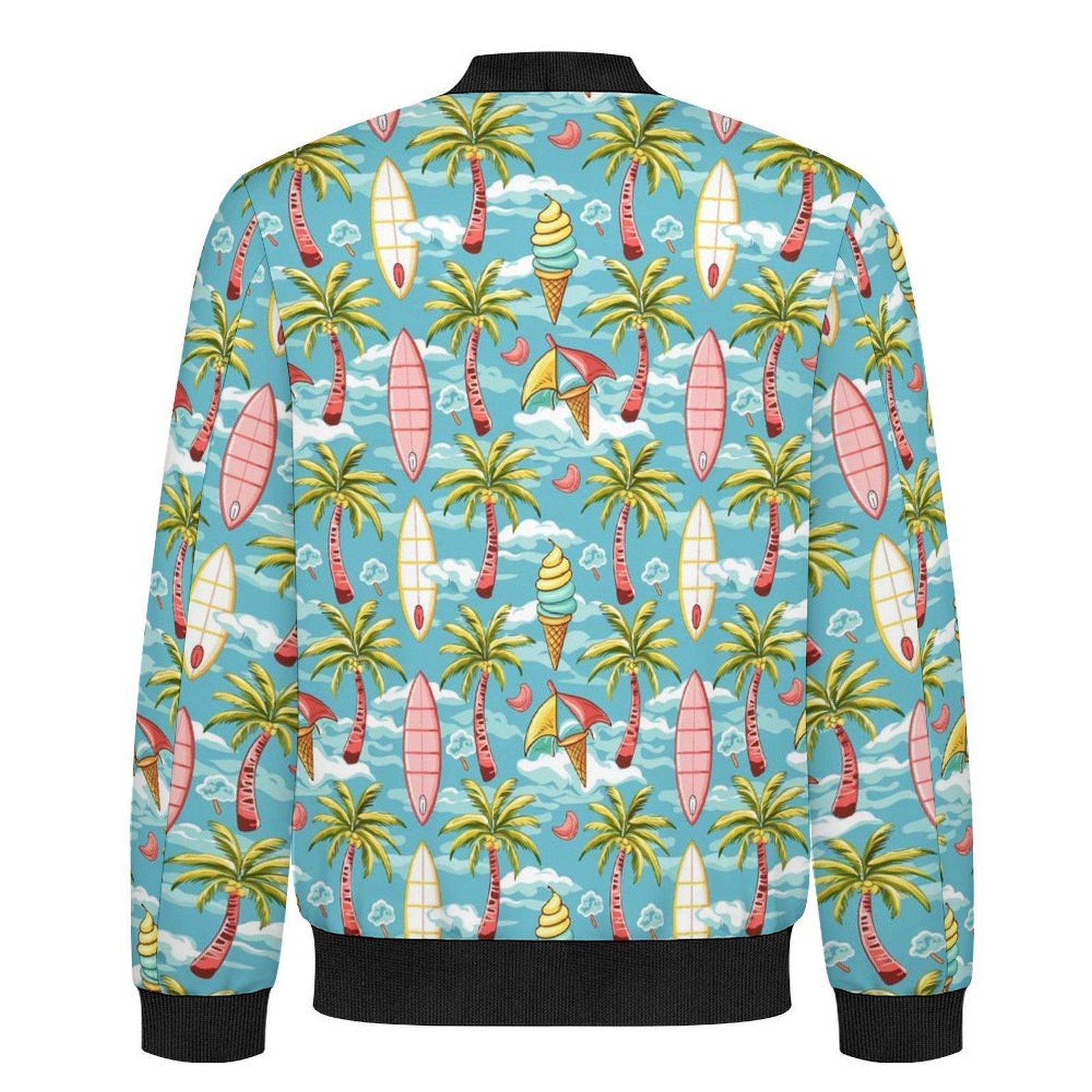 Summer Surf Men's Casual Zip‑Up Bomber Jacket