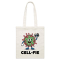 Cell-fie Cell Selfie Parcel Canvas Tote Bag Default Title Small Tote Bag Printed In Australia Science