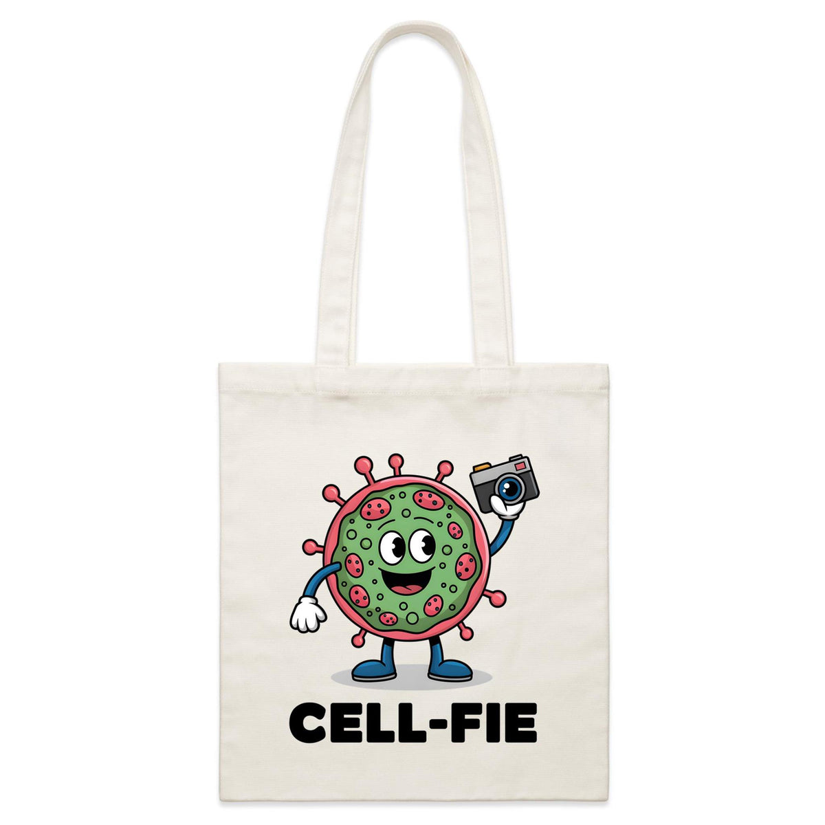 Cell-fie Cell Selfie Parcel Canvas Tote Bag Default Title Small Tote Bag Printed In Australia Science