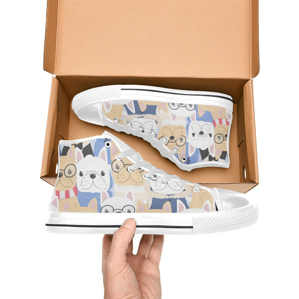 Dog Crowd - Men's High Top Canvas Shoes