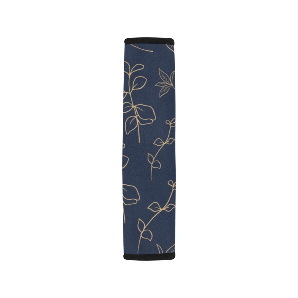 Gold Flowers On Navy Car Seat Belt Cover 7''x10'' (Pack of 2) Car Seat Belt Cover 7x10 (Pack of 2) Printed Offshore