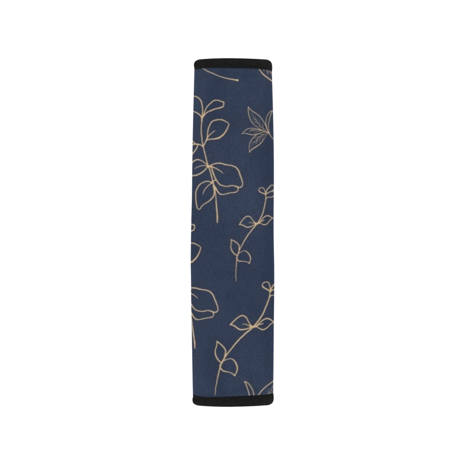 Gold Flowers On Navy Car Seat Belt Cover 7''x10'' (Pack of 2) Car Seat Belt Cover 7x10 (Pack of 2) Printed Offshore