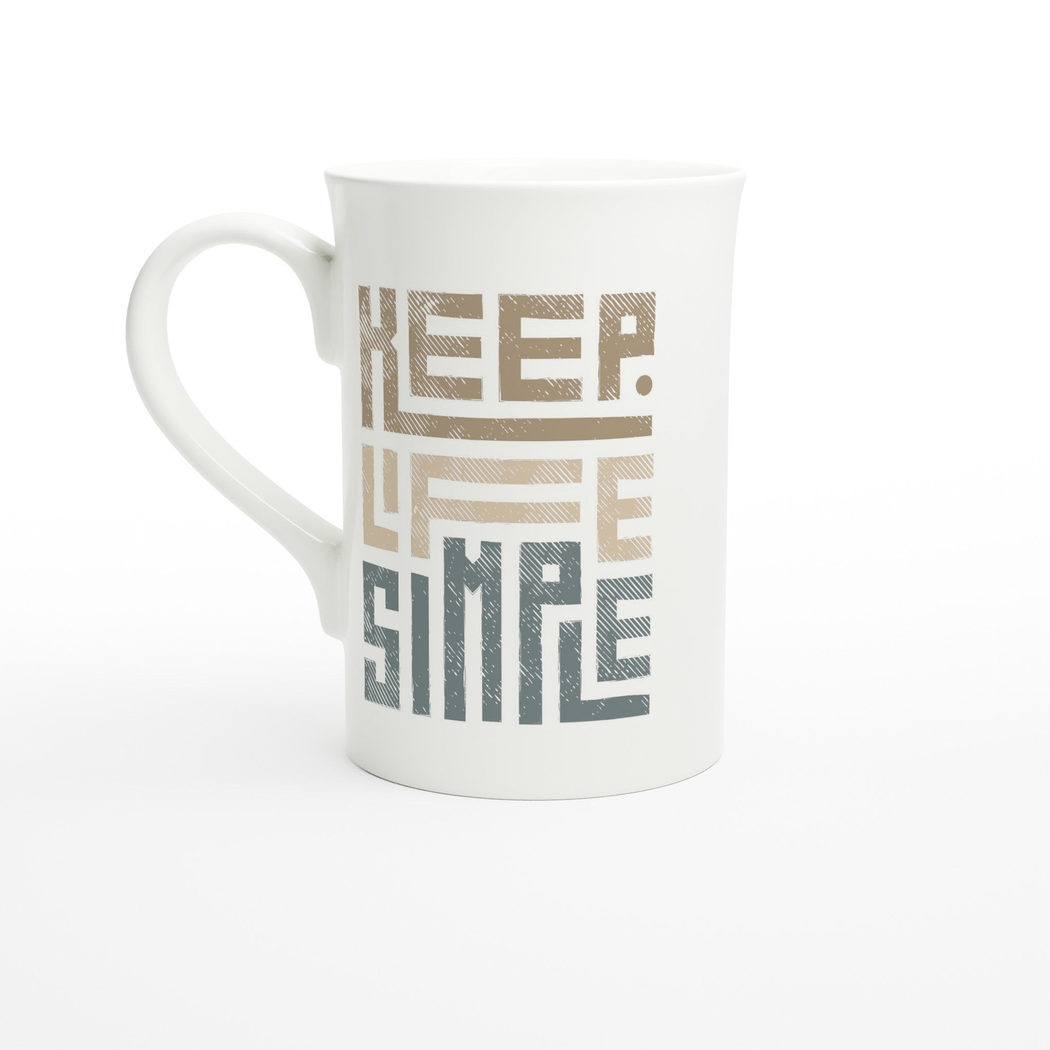 Keep Life Simple - White 10oz Porcelain Slim Mug Default Title Porcelain Mug Globally Fulfilled Motivation