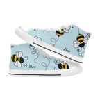 Bumble Bee - Kids High Top Canvas Shoes