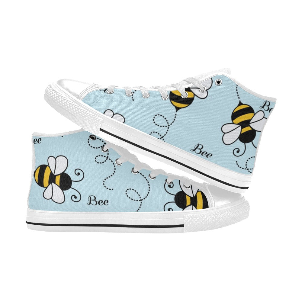 Bumble Bee - Kids High Top Canvas Shoes