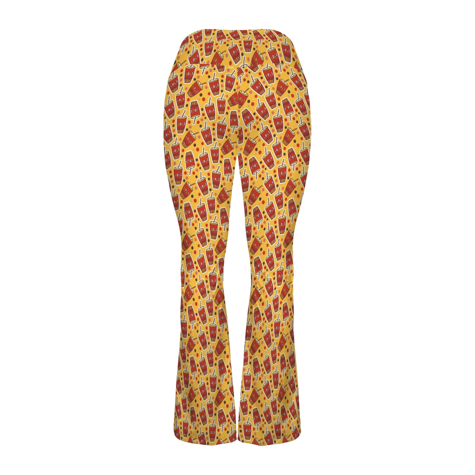 Cola High Waist Crossover Tummy Control Flare Leggings High Waist Flare Leggings Food Printed Offshore