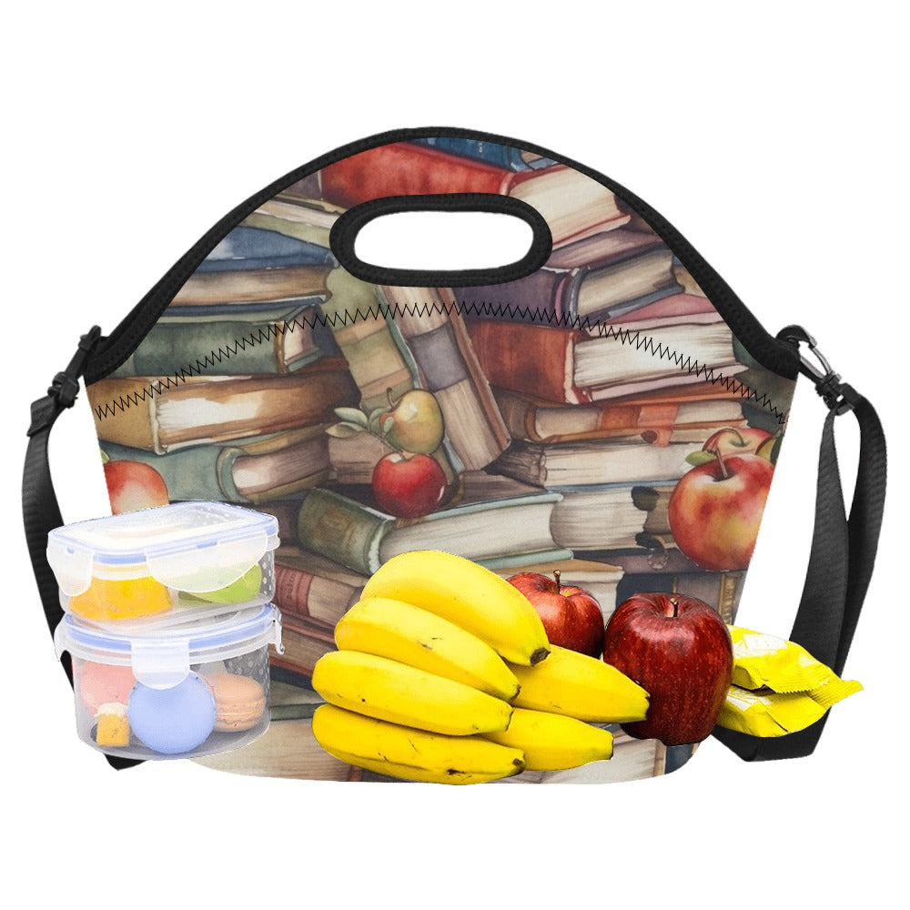 Watercolour Books - Neoprene Lunch Bag/Large (Model 1669) Neoprene Lunch Bag Printed Offshore Reading