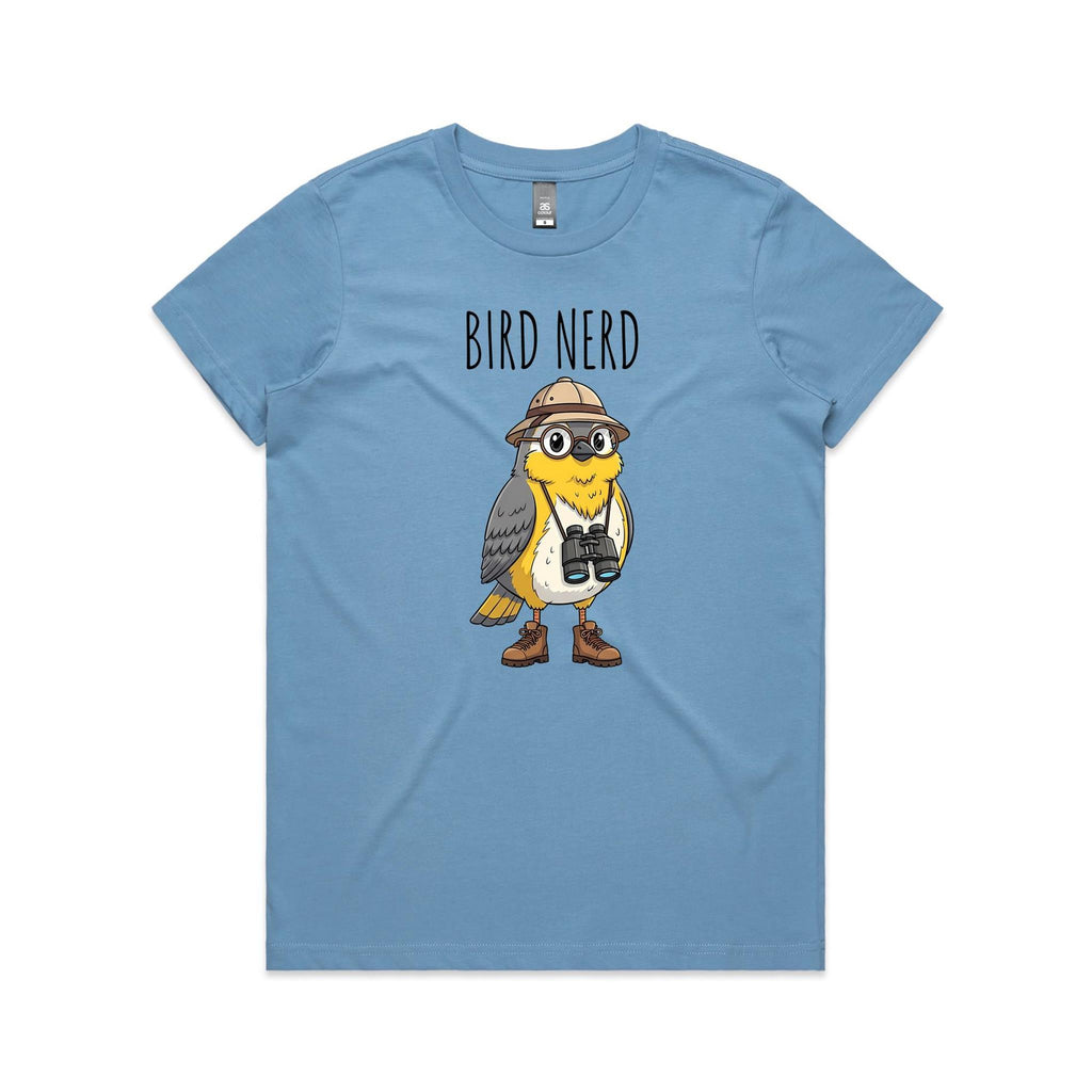 Bird Nerd 2 Women's AS Colour T-shirt Carolina Blue Womens T-shirt animal Birds Printed In Australia