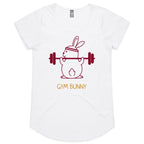 Gym Bunny - Womens Scoop Neck T-Shirt White Womens Scoop Neck T-shirt Fitness Printed In Australia