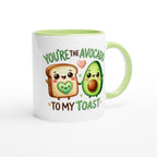 You're The Avocado To My Toast, Valentine - White 11oz Ceramic Mug with Colour Inside Colour 11oz Mug Food Globally Fulfilled Love