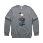 Bin Chicken Australian Ibis AS Colour Stencil Crew Sweatshirt