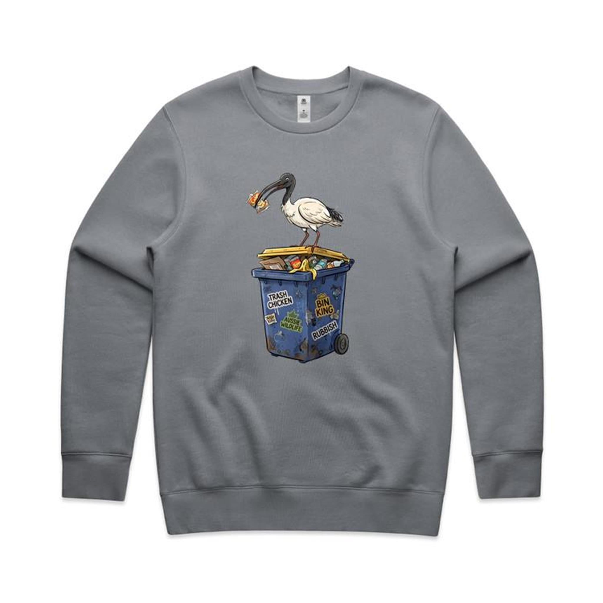 Bin Chicken Australian Ibis AS Colour Stencil Crew Sweatshirt