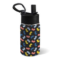 Colourful Chess Pattern 12oz Kids Water Bottle with Straw Lid