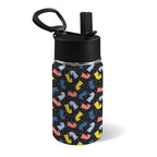 Colourful Chess Pattern 12oz Kids Water Bottle with Straw Lid
