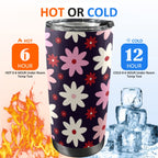 Pink Daisy - 20oz Mobile Tumbler with Lid (Black Lock)