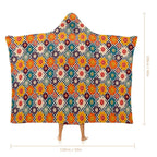 Happy Retro Flowers Kids Hooded Blanket 100cm x 130cm Kids Hooded Blanket Printed Offshore Retro