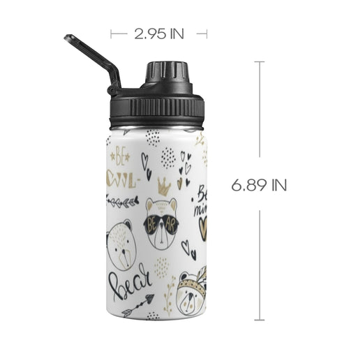 Bears - Kids Water Bottle with Chug Lid (12 oz) One Size Kids Water Bottle with Chug Lid animal Printed Offshore