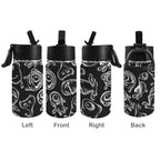 Monsters In Black And White 12oz Kids Water Bottle with Straw Lid