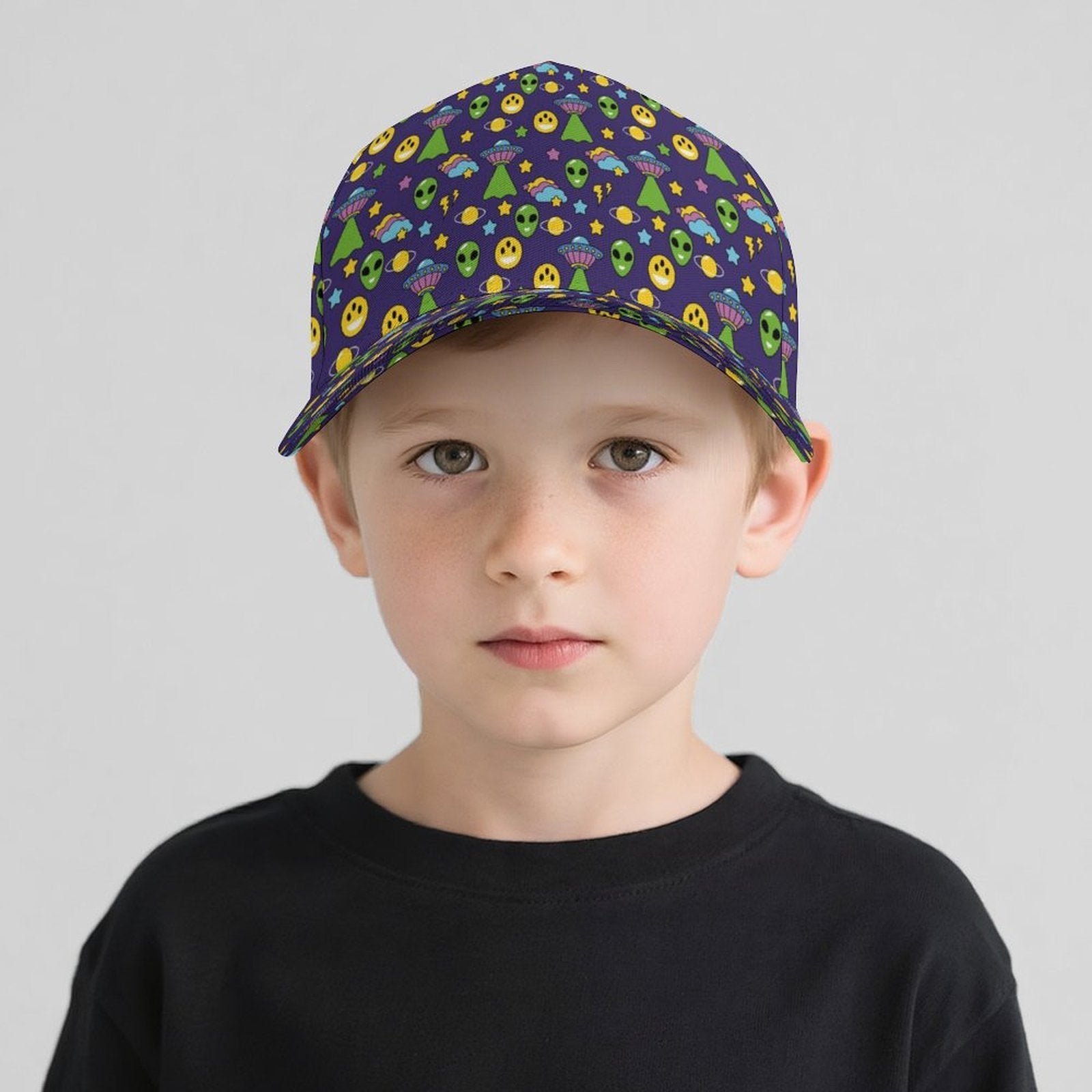 Groovy Alien And UFO Kids Baseball Cap
