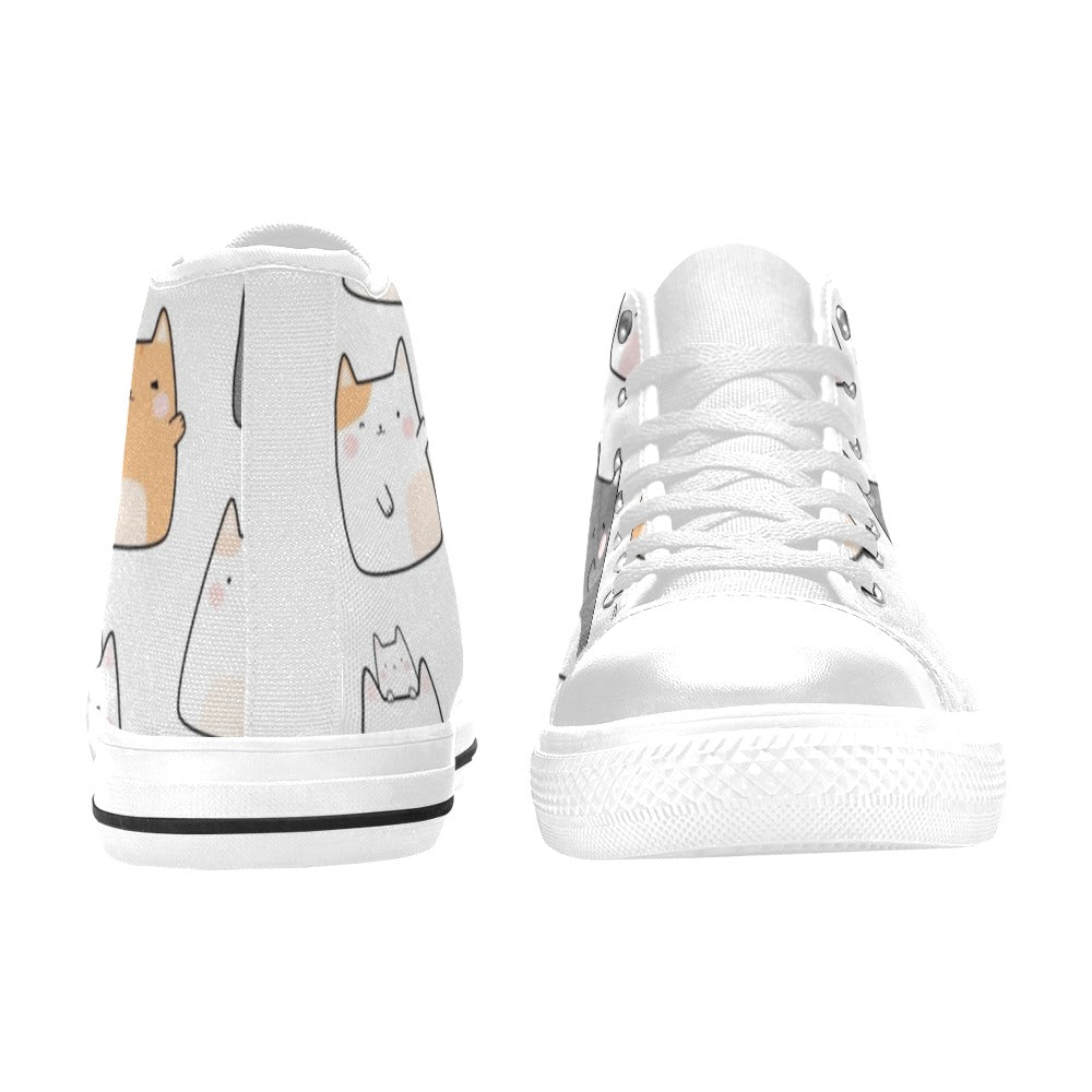 Cats - Kids High Top Canvas Shoes