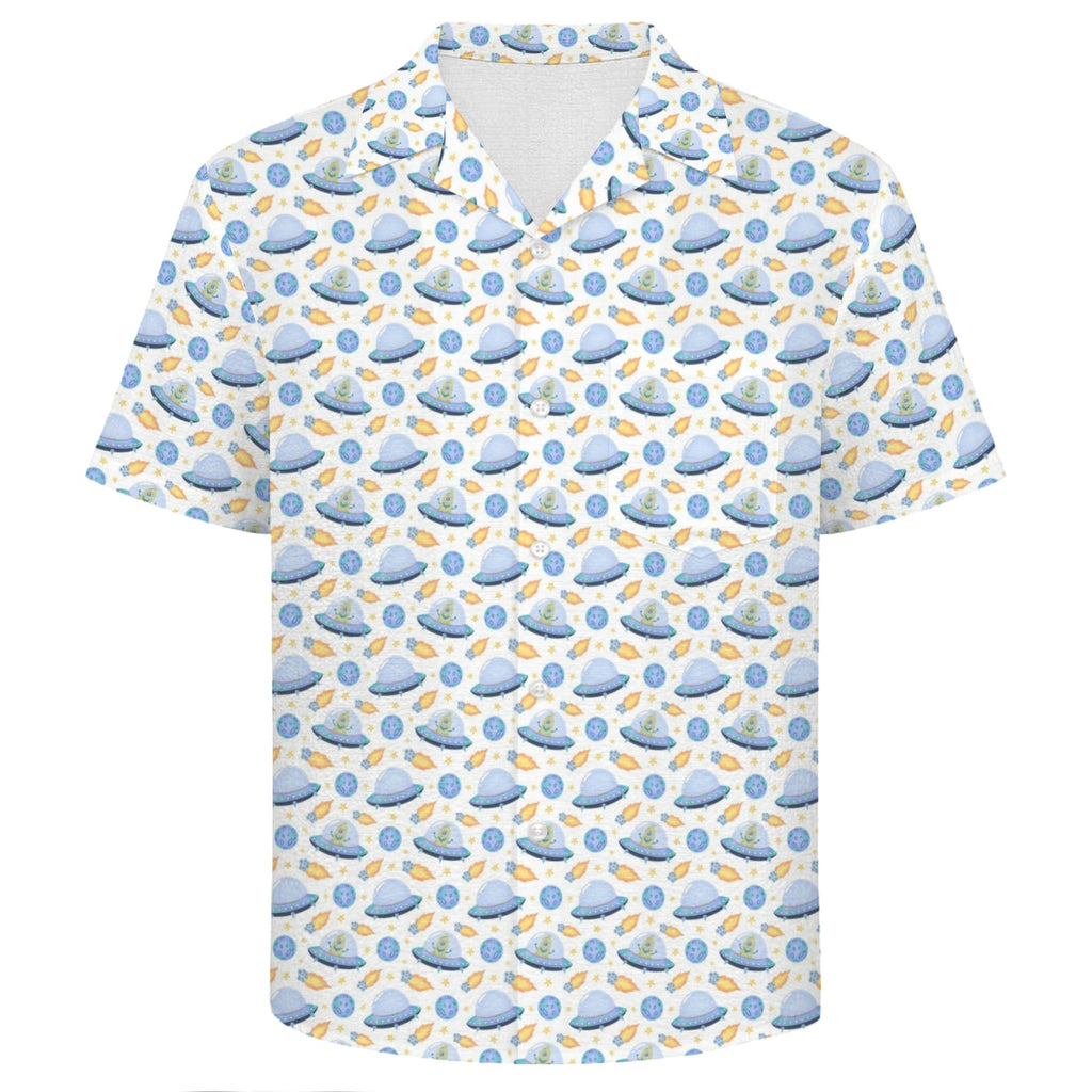 UFO's Men's Crinkle Hawaiian Shirt